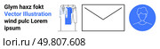 Clothing rack with hanging garments, envelope icon, and a user profile in a blue circle. Ideal for fashion, email communication, user profiles, identity, online shopping, newsletters social media. Clothing Rack with Garments, Envelope Icon, and User Profile in a Blue Circle. Стоковая иллюстрация, агентство Ingram Publishing / Фотобанк Лори