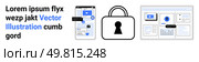 Smartphone screen displaying secured content, large padlock icon, computer showing secure analytics dashboard. Ideal for cybersecurity, data protection, digital privacy, online safety, secure access. Digital security concept with smartphone and computer access featuring data protection icons. Стоковая иллюстрация, агентство Ingram Publishing / Фотобанк Лори