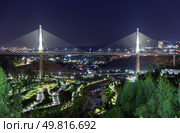 Night view of Salah Bey Viaduct across the Rhummel Canyon in Constantine. Algeria. Стоковое фото, фотограф Евгений Ткачёв / Фотобанк Лори