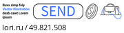 Blue SEND button, coin icon, handbag icon. Ideal for digital communication, online transactions, e-commerce, financial services, software interfaces, web design, business startups. Landing page. Blue Send Button with Handbag and Coin Icons for Digital Communication and Finance. Стоковая иллюстрация, агентство Ingram Publishing / Фотобанк Лори