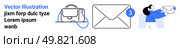 Mailbag, envelope with notification, person holding letter. Ideal for email marketing, communication apps, newsletters, business correspondence, personal messaging, office tools, user interaction. Modern Email and Communication Concept with Envelope and Notification Elements. Стоковая иллюстрация, агентство Ingram Publishing / Фотобанк Лори