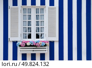 Beautiful typical window of "Costa Nova", Portugal. Стоковое фото, агентство Ingram Publishing / Фотобанк Лори