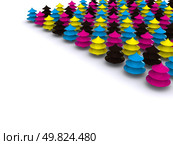 CMYK christmas tree. 3D firtree. Стоковое фото, агентство Ingram Publishing / Фотобанк Лори