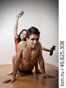 boy and girl together in sports. Стоковое фото, агентство Ingram Publishing / Фотобанк Лори