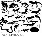 Big collection of vector reptiles isolated on white. Стоковая иллюстрация, агентство Ingram Publishing / Фотобанк Лори