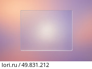 Frosted glass rectangle centered on soft pastel pink purple background, minimalistic design perfect for branding, web presentation, creative mockup or product display. Стоковая иллюстрация, иллюстратор Павел Муравьев / Фотобанк Лори