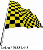 Yellow and black checked racing flag. Vector illustration. . Стоковая иллюстрация, агентство Ingram Publishing / Фотобанк Лори