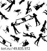 Egyptian seamless hieroglyphs pattern.  For easy making seamless pattern just drag all group into swatches bar, and use it for filling any contours. Стоковая иллюстрация, агентство Ingram Publishing / Фотобанк Лори