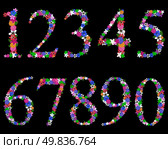 Floral numerals for using in web and print design. Vector illustration. Стоковая иллюстрация, агентство Ingram Publishing / Фотобанк Лори