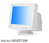 CRT monitor isolated on a white background. Стоковое фото, агентство Ingram Publishing / Фотобанк Лори