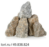 Heap a stones isolated on a white background. Стоковое фото, агентство Ingram Publishing / Фотобанк Лори