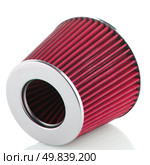 Air cone filter on white background. Vehicle Modification Accessories. Стоковое фото, агентство Ingram Publishing / Фотобанк Лори