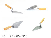 colloection of construction lute trowels tool  and equipment set. Стоковое фото, агентство Ingram Publishing / Фотобанк Лори
