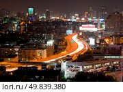 Aerial view Bangkok Highway at dusk. Стоковое фото, агентство Ingram Publishing / Фотобанк Лори
