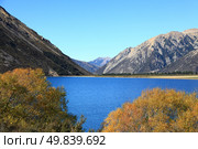 southern alpine alps mountain range at Lake Pearson New Zealand. Стоковое фото, агентство Ingram Publishing / Фотобанк Лори