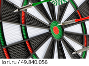Closeup of dart board with darts. Стоковое фото, агентство Ingram Publishing / Фотобанк Лори