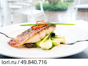 grilled barramundi steak with sweet sauce. Стоковое фото, агентство Ingram Publishing / Фотобанк Лори
