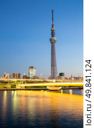 Tokyo skytree at dusk Japan. Стоковое фото, агентство Ingram Publishing / Фотобанк Лори