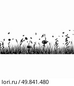 Summer meadow background. EPS 10 vector illustration without transparency and meshes. Стоковая иллюстрация, агентство Ingram Publishing / Фотобанк Лори