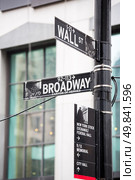 Wall street and broadway sign in New York. Стоковое фото, агентство Ingram Publishing / Фотобанк Лори