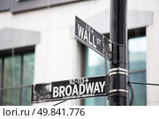 Wall street and broadway sign in New York. Стоковое фото, агентство Ingram Publishing / Фотобанк Лори