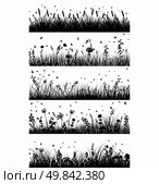 Summer meadow background. EPS 10 vector illustration without transparency and meshes. Стоковая иллюстрация, агентство Ingram Publishing / Фотобанк Лори