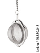 Tea strainer isolated on a white background. Стоковое фото, агентство Ingram Publishing / Фотобанк Лори