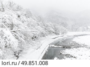Beautiful Snowfall winter landscape Shirakawago Japan. Стоковое фото, агентство Ingram Publishing / Фотобанк Лори