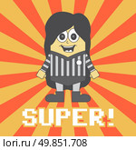 little hero cartoon character vector graphic art illustration. little hero cartoon character. Стоковая иллюстрация, агентство Ingram Publishing / Фотобанк Лори