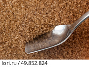 Detail of Browm sugar and spoon from sugar cane - useful as a background. Стоковое фото, агентство Ingram Publishing / Фотобанк Лори