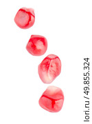 Pomegranate seeds isolated on a white background. Стоковое фото, агентство Ingram Publishing / Фотобанк Лори