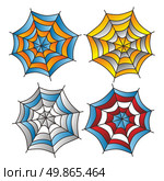 color retro spiderweb theme vector art illustration. color spiderweb art. Стоковая иллюстрация, агентство Ingram Publishing / Фотобанк Лори