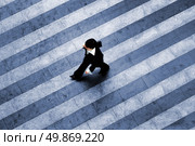 Busy walk scene on the stripped floor. Стоковое фото, агентство Ingram Publishing / Фотобанк Лори