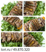 shashlik with potherbs on the plate. Стоковое фото, агентство Ingram Publishing / Фотобанк Лори