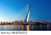 Panorama Erasmus bridge over the river Meuse in , the Netherlands. Стоковое фото, агентство Ingram Publishing / Фотобанк Лори