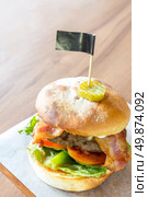 Angus beef Cheese hamburger with french fries. Стоковое фото, агентство Ingram Publishing / Фотобанк Лори