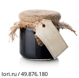 Jam in jar isolated on a white background. Стоковое фото, агентство Ingram Publishing / Фотобанк Лори