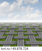 Organization management business concept with a group of roads and highways organized in a three dimensional grid pattern as a symbol of planning a strategy and managing direction decisions. Стоковое фото, агентство Ingram Publishing / Фотобанк Лори