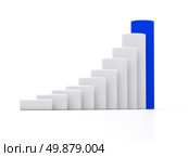 chart success of the cylinders on a white background with blue leader. 3d. Стоковое фото, агентство Ingram Publishing / Фотобанк Лори