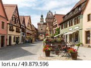 Beautiful view of the historic town of Rothenburg ob der Tauber, Franconia, Bavaria, Germany. Стоковое фото, агентство Ingram Publishing / Фотобанк Лори