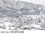 Winter Shirakawago with Snowfall Gifu Chubu Japan. Стоковое фото, агентство Ingram Publishing / Фотобанк Лори