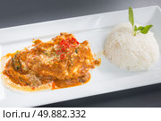 Chicken Fillet Red Curry with jasmine rice. Стоковое фото, агентство Ingram Publishing / Фотобанк Лори