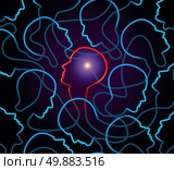 Community leadership business concept as a best leader symbol with a group of people connected in a network on the internet with an individual person aspiring to success as a metaphor for intelligent solutions. Стоковое фото, агентство Ingram Publishing / Фотобанк Лори