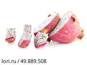 Pitaya or Dragon Fruit isolated on white background. Стоковое фото, агентство Ingram Publishing / Фотобанк Лори
