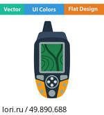 Flat design icon of portable GPS device in ui colors. Vector illustration. Стоковая иллюстрация, агентство Ingram Publishing / Фотобанк Лори