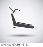Treadmill icon on gray background with round shadow. Vector illustration. Стоковая иллюстрация, агентство Ingram Publishing / Фотобанк Лори
