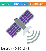 Satellite icon. Flat design. Vector illustration. Стоковая иллюстрация, агентство Ingram Publishing / Фотобанк Лори
