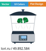 Kitchen steam cooker icon. Flat design. Vector illustration. Стоковая иллюстрация, агентство Ingram Publishing / Фотобанк Лори