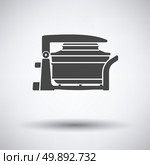 Electric convection oven icon on gray background with round shadow. Vector illustration. Стоковая иллюстрация, агентство Ingram Publishing / Фотобанк Лори
