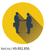 Icon of Meeting businessmen. Flat design. Vector illustration. Стоковая иллюстрация, агентство Ingram Publishing / Фотобанк Лори